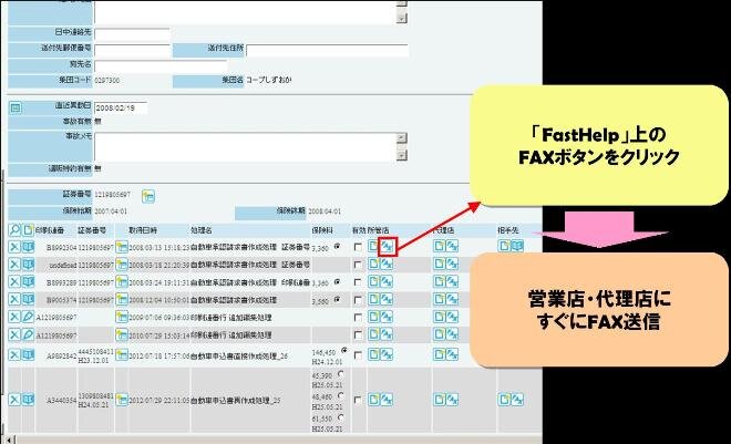 FAX自動転送画面例